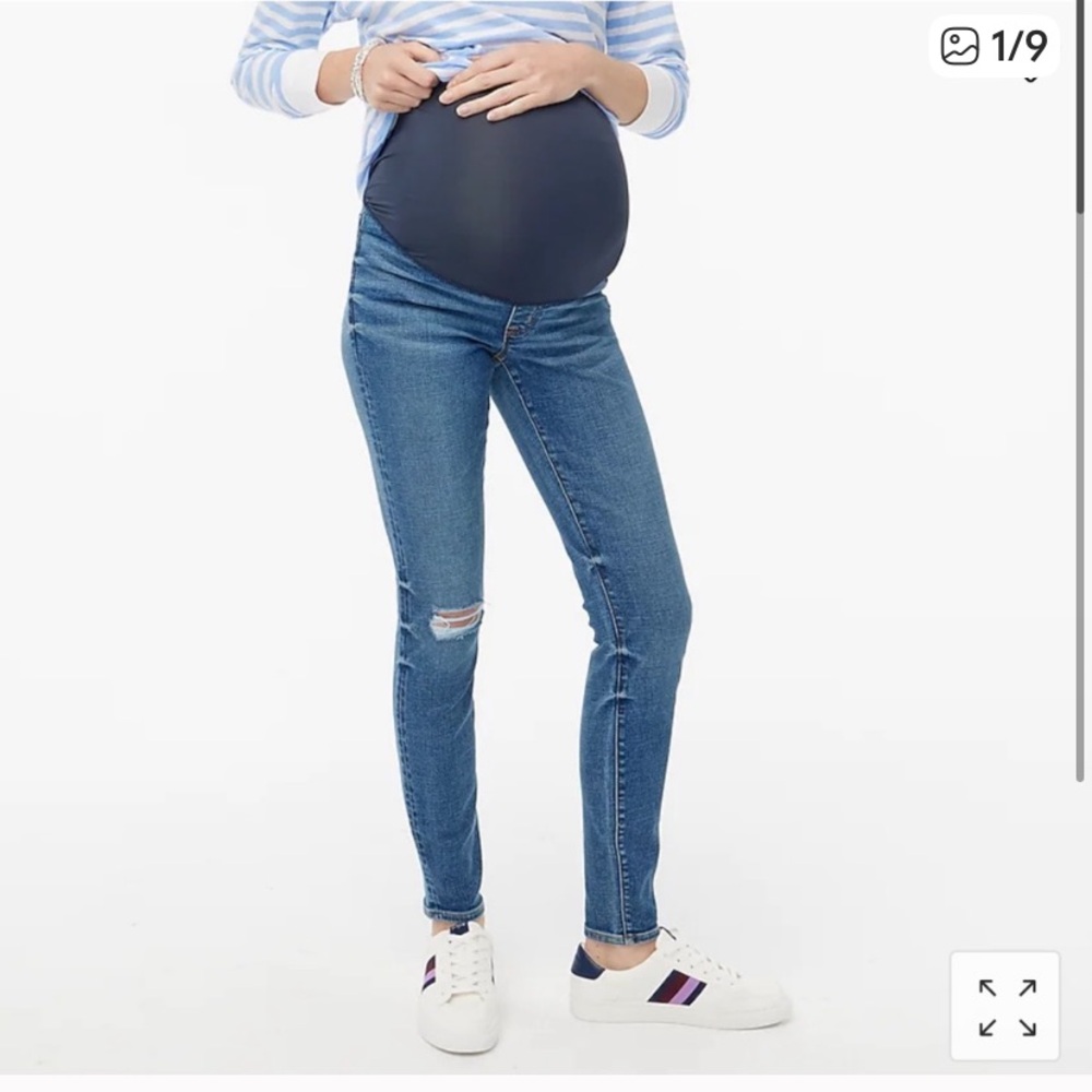 J. Crew Maternity Blue Jeans with  over belly